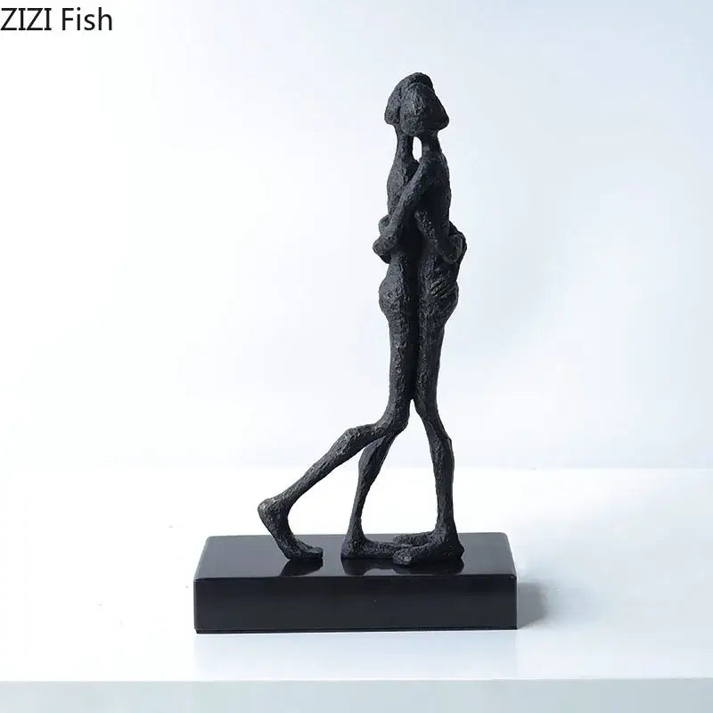 Modern black abstract lovers sculpture desk ornament bedroom decor