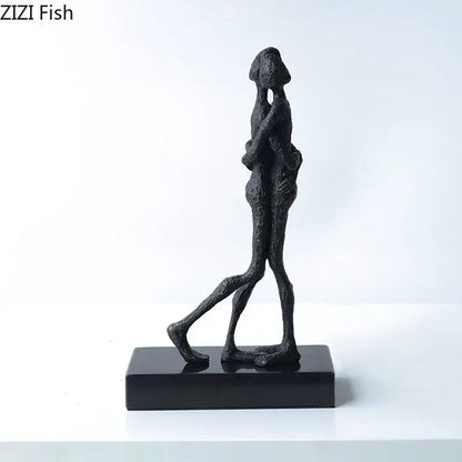 Modern black abstract lovers sculpture desk ornament bedroom decor