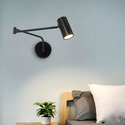 Modern black acrylic iron led wall lamp bedroom adjustable reading light