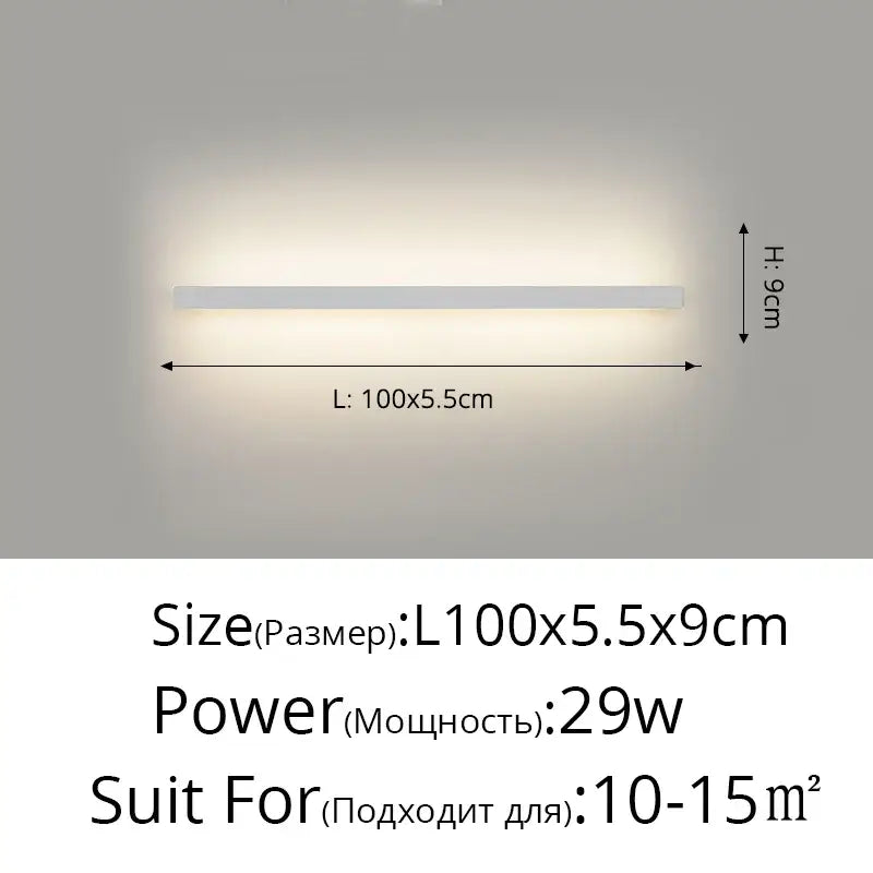 Modern black acrylic led wall lamps bedroom shelf with hooks