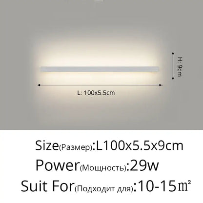 Modern black acrylic led wall lamps bedroom shelf with hooks
