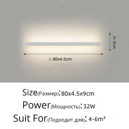 Modern black acrylic led wall lamps bedroom shelf with hooks