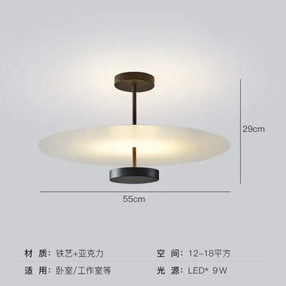 Modern black acrylic round chandelier living room glass ceiling light