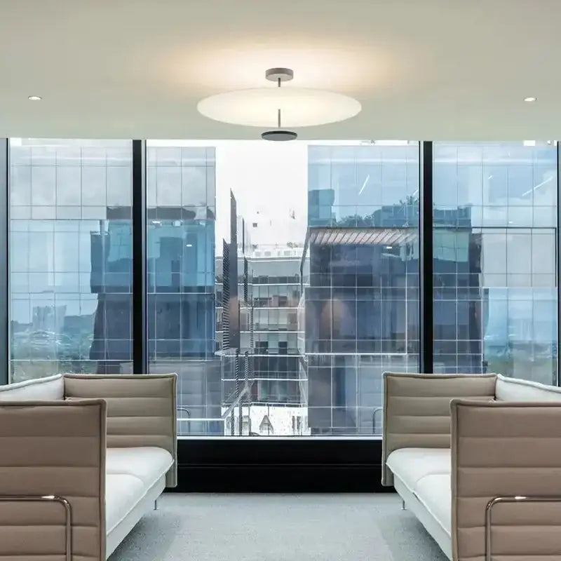 Modern black acrylic round chandelier living room glass ceiling light