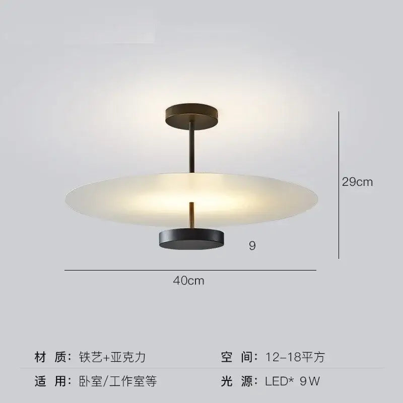 Modern black acrylic round chandelier living room glass ceiling light