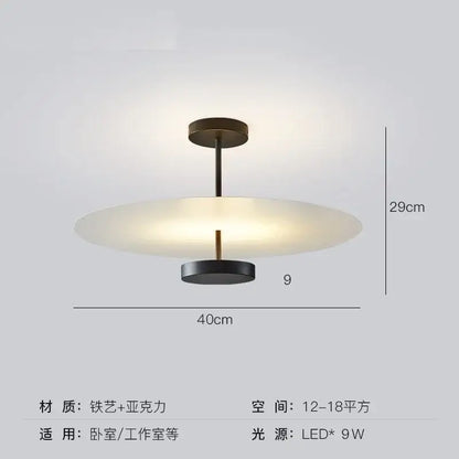 Modern black acrylic round chandelier living room glass ceiling light