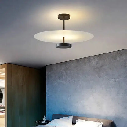 Modern black acrylic round chandelier living room glass ceiling light