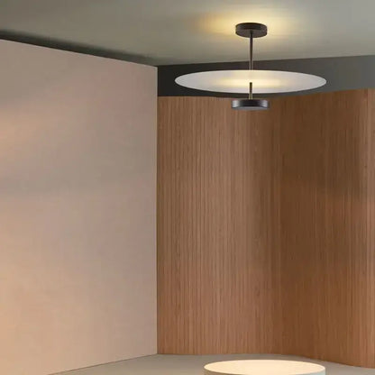 Modern black acrylic round chandelier living room glass ceiling light