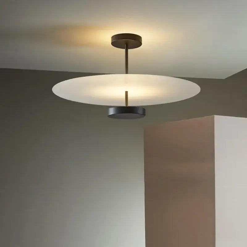 Modern black acrylic round chandelier living room glass ceiling light