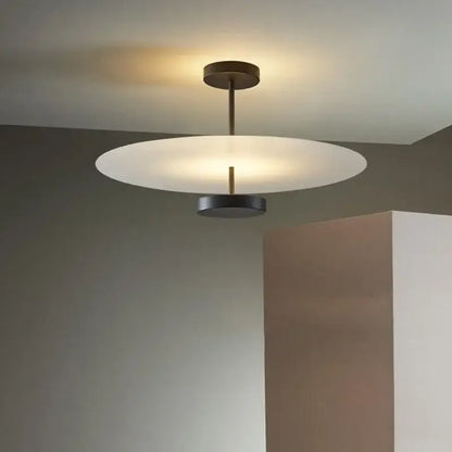 Modern black acrylic round chandelier living room glass ceiling light