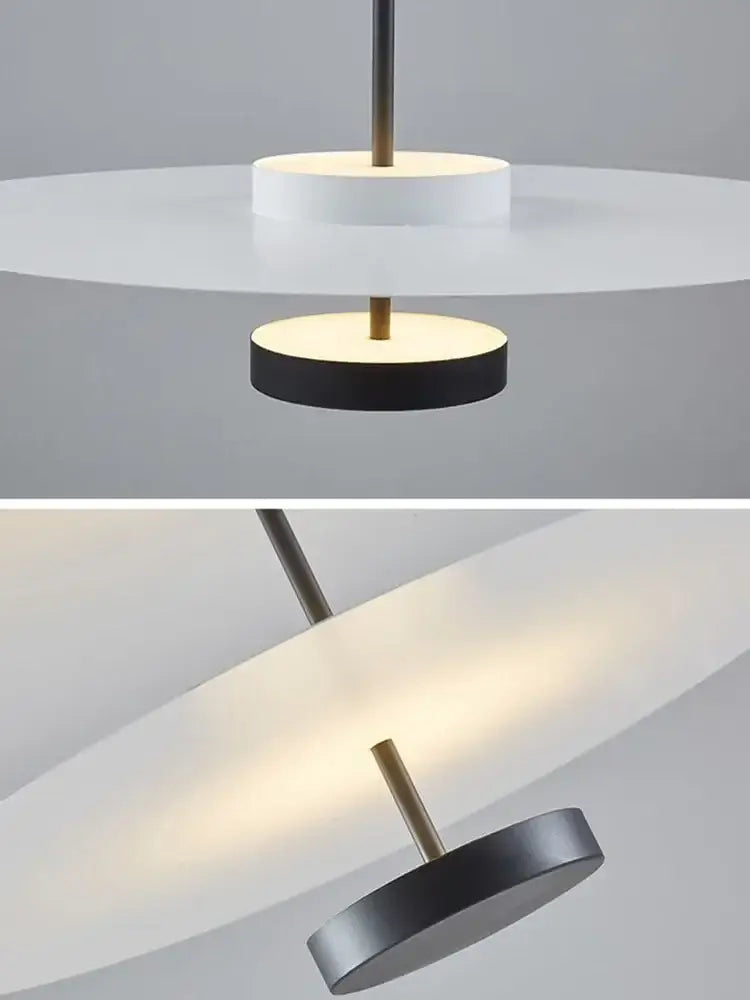 Modern black acrylic round chandelier living room glass ceiling light