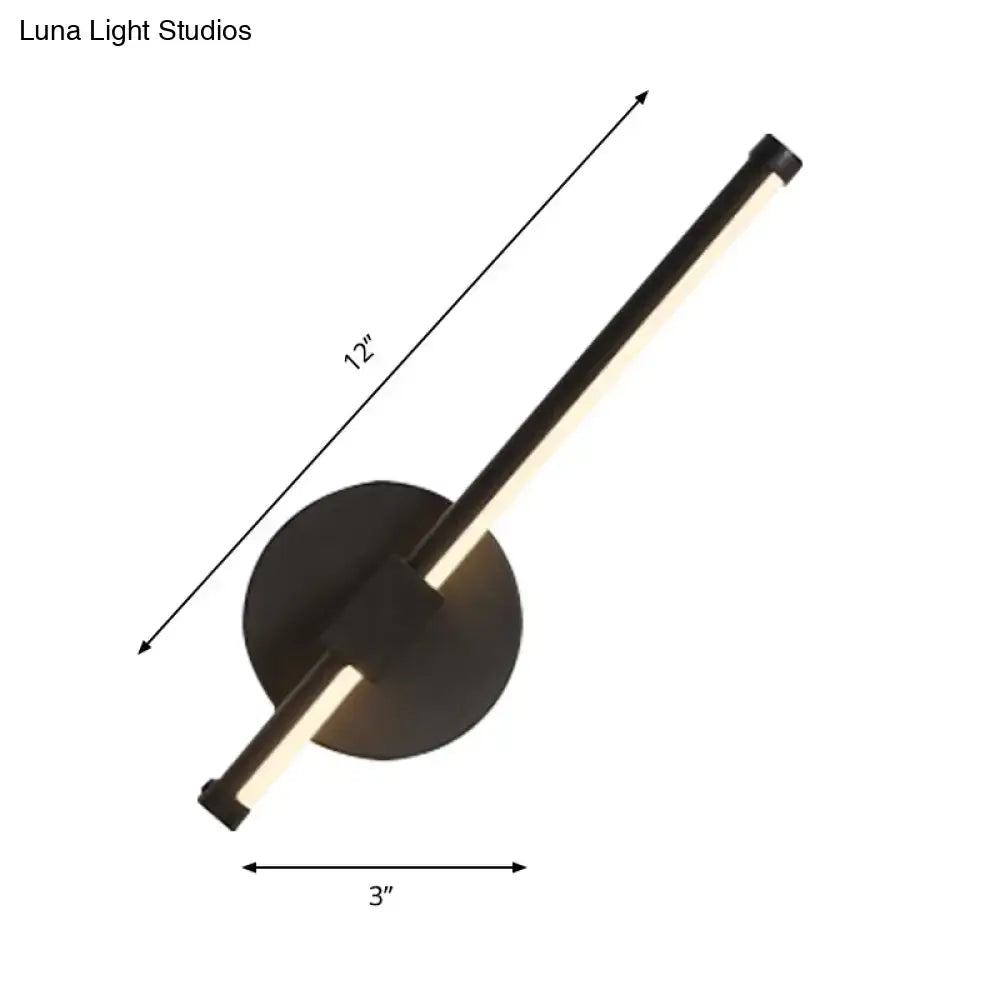 Modern black acrylic tube led wall sconce bedroom light 110v-120v