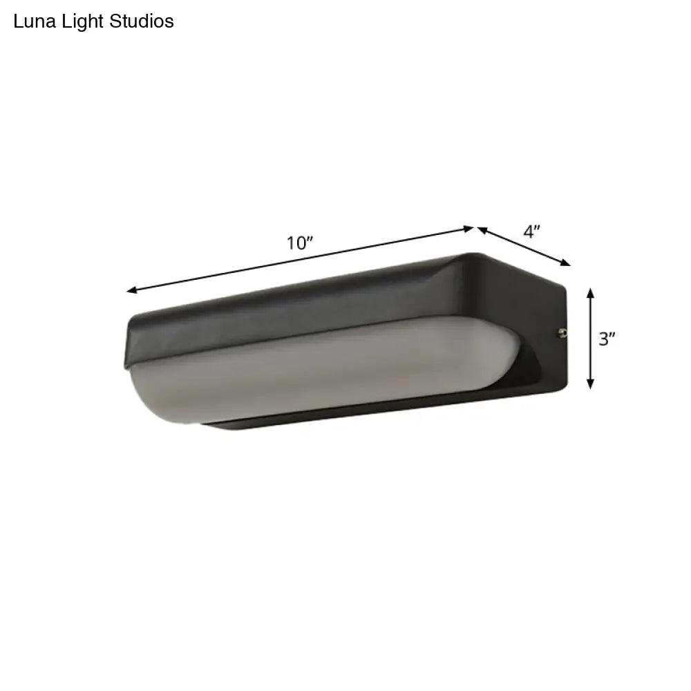 DecorBites™ Modern Black Acrylic Wall Sconce with Flush Capsule Design and Half-Bulb Mounting