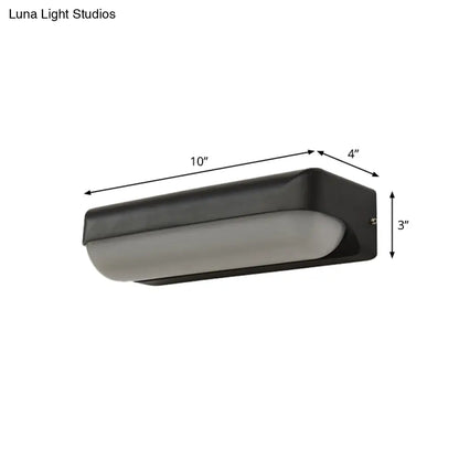 DecorBites™ Modern Black Acrylic Wall Sconce with Flush Capsule Design and Half-Bulb Mounting
