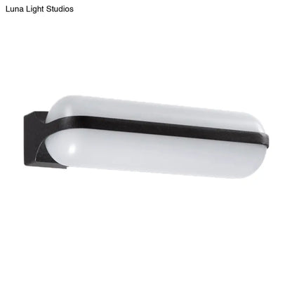DecorBites™ Modern Black Acrylic Wall Sconce with Flush Capsule Design and Half-Bulb Mounting