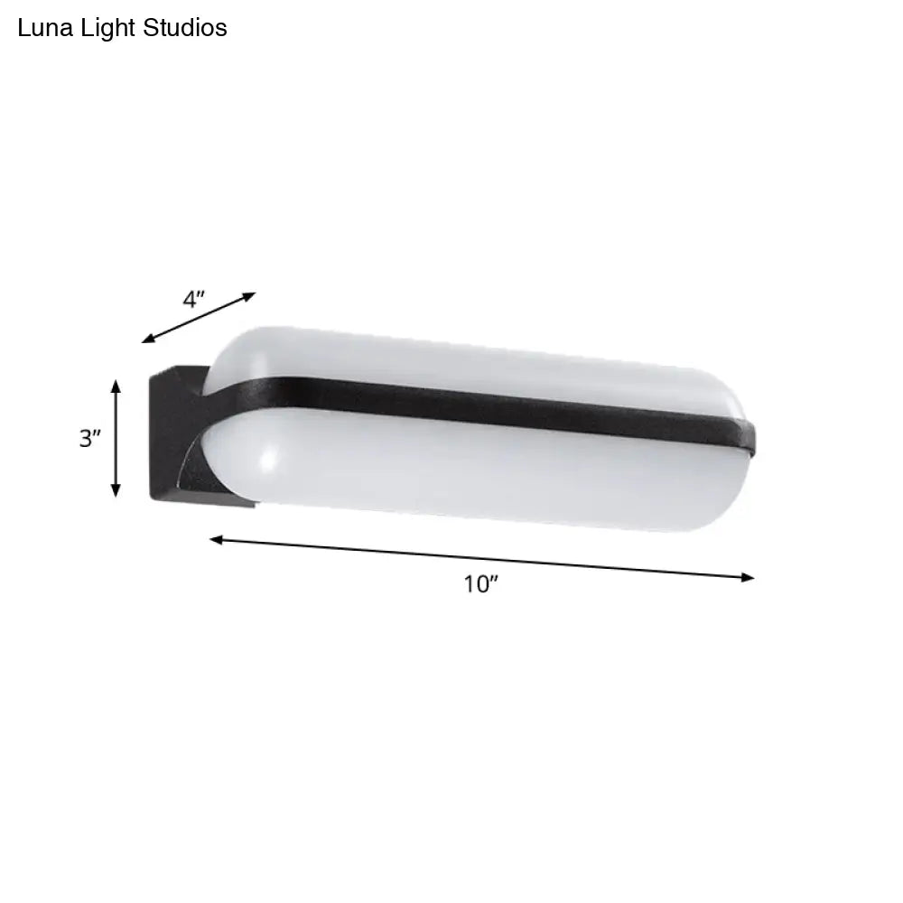 DecorBites™ Modern Black Acrylic Wall Sconce with Flush Capsule Design and Half-Bulb Mounting