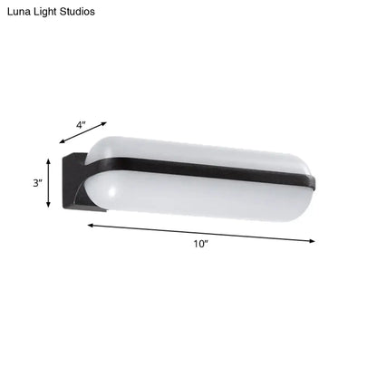 DecorBites™ Modern Black Acrylic Wall Sconce with Flush Capsule Design and Half-Bulb Mounting