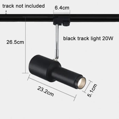 Modern black adjustable focus track lights commercial gallery light