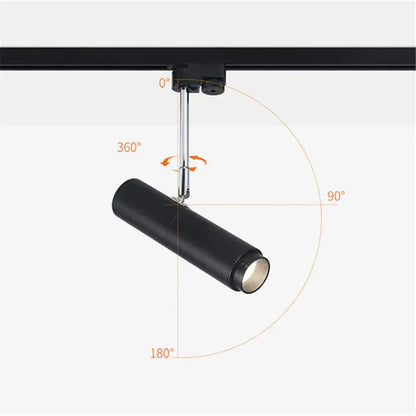 Modern black adjustable focus track lights commercial gallery light