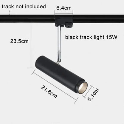 Modern black adjustable focus track lights commercial gallery light