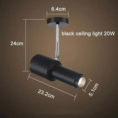 Modern black adjustable focus track lights commercial gallery light
