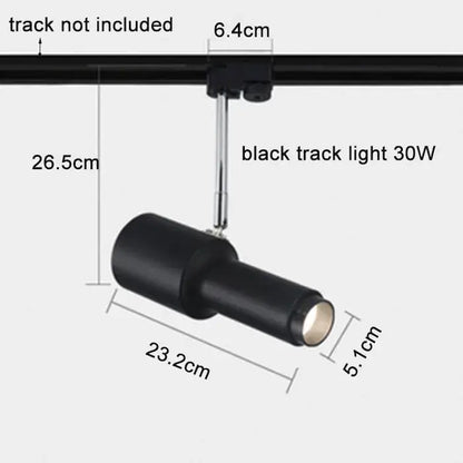 Modern black adjustable focus track lights commercial gallery light