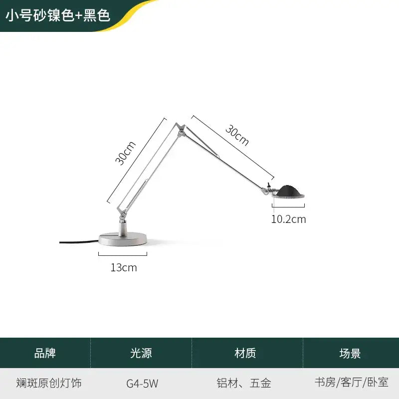 Modern black adjustable led desk lamp for study or bedroom