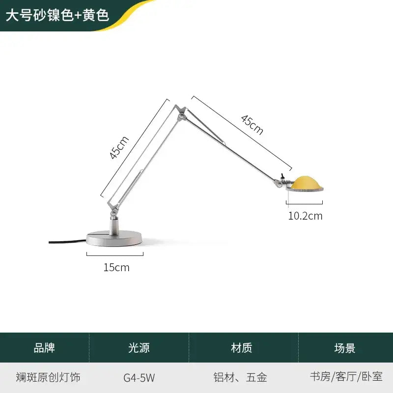 Modern black adjustable led desk lamp for study or bedroom