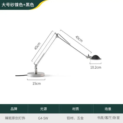 Modern black adjustable led desk lamp for study or bedroom