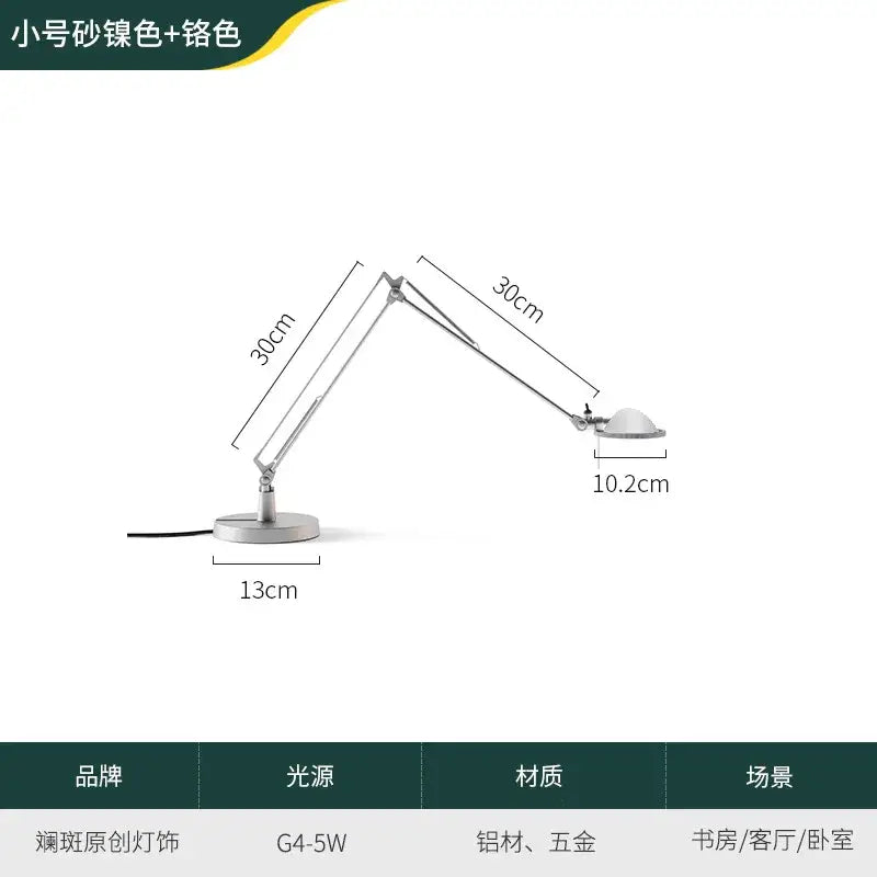 Modern black adjustable led desk lamp for study or bedroom