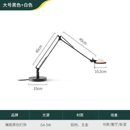 Modern black adjustable led desk lamp for study or bedroom