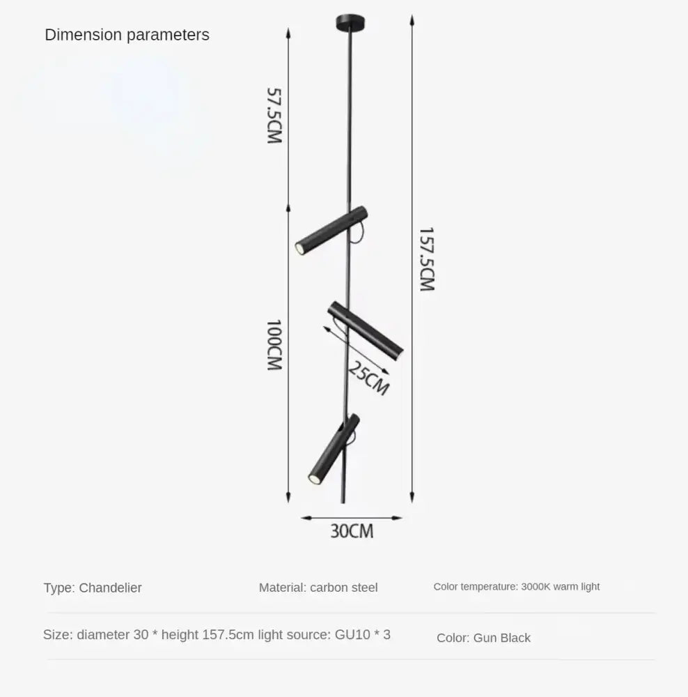 Modern black adjustable led spot light bedroom pendant