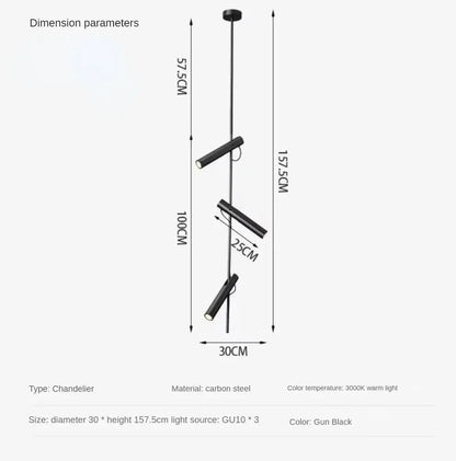 Modern black adjustable led spot light bedroom pendant