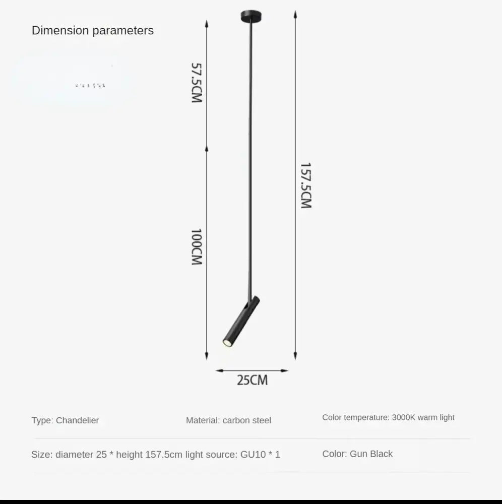 Modern black adjustable led spot light bedroom pendant