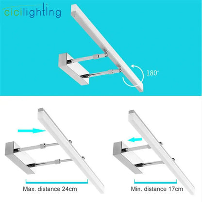Modern black adjustable led vanity lights – bathroom wall fixture