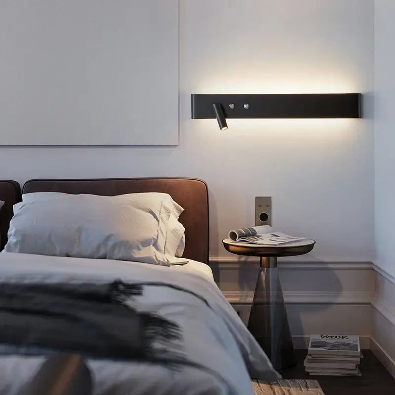 Modern black adjustable led wall lamp bedroom reading light