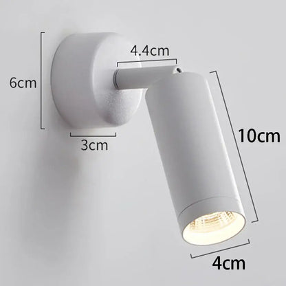 Modern black adjustable metal spotlight wall lamp bedroom fixture