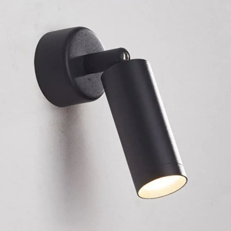 Modern black adjustable metal spotlight wall lamp bedroom fixture