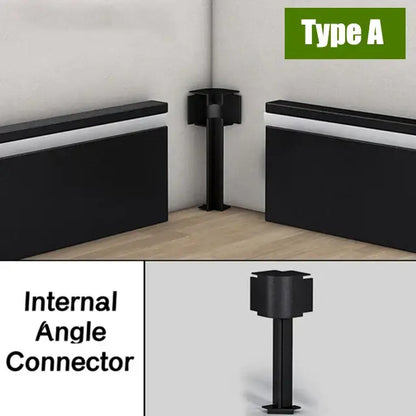Modern black aluminium led profile recessed skirting living room