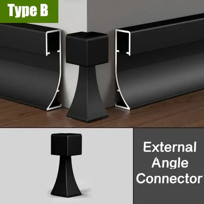 Modern black aluminium led profile recessed skirting living room