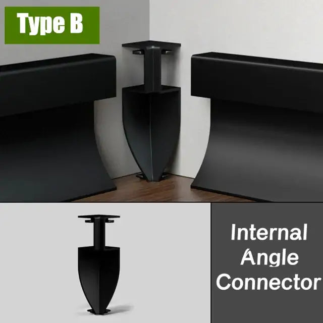 Modern black aluminium led profile recessed skirting living room