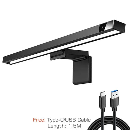 Modern black aluminium monitor light bar office eye care lamp