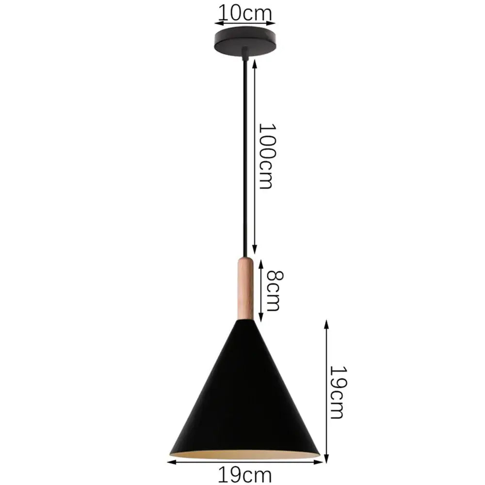 Modern black aluminium pendant light for dining room decor