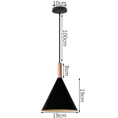 Modern black aluminium pendant light for dining room decor