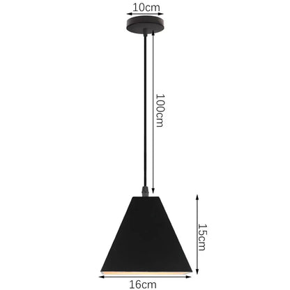 Modern black aluminium pendant light for dining room decor