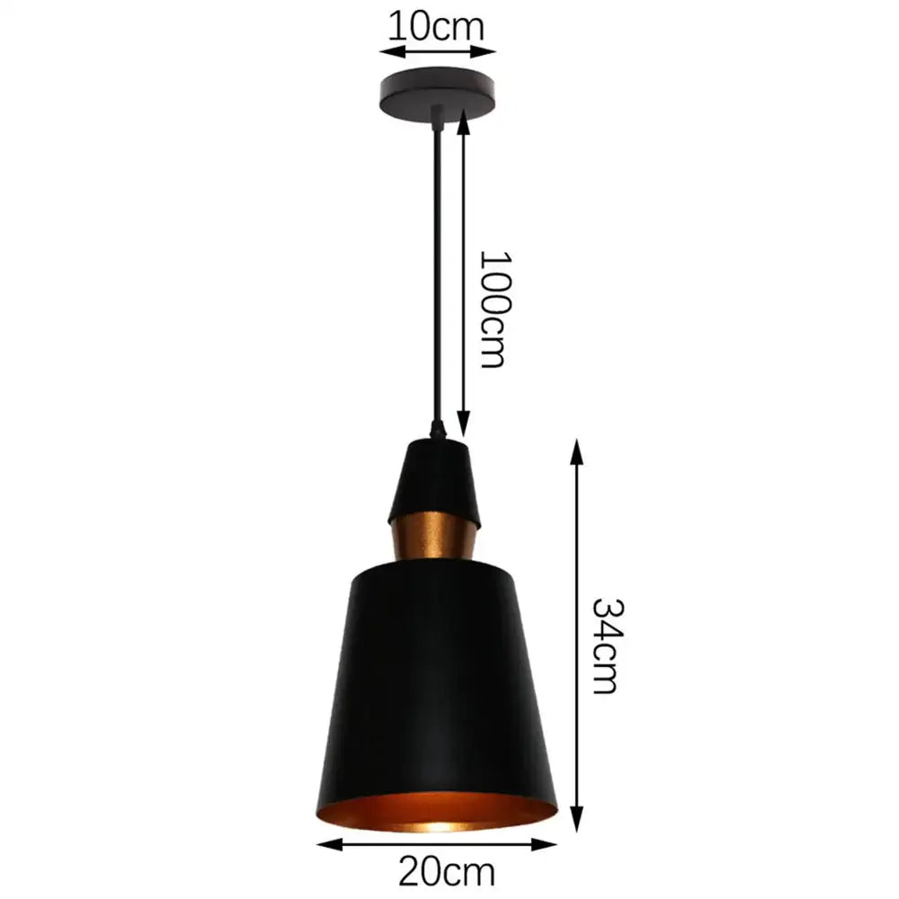 Modern black aluminium pendant light for dining room decor