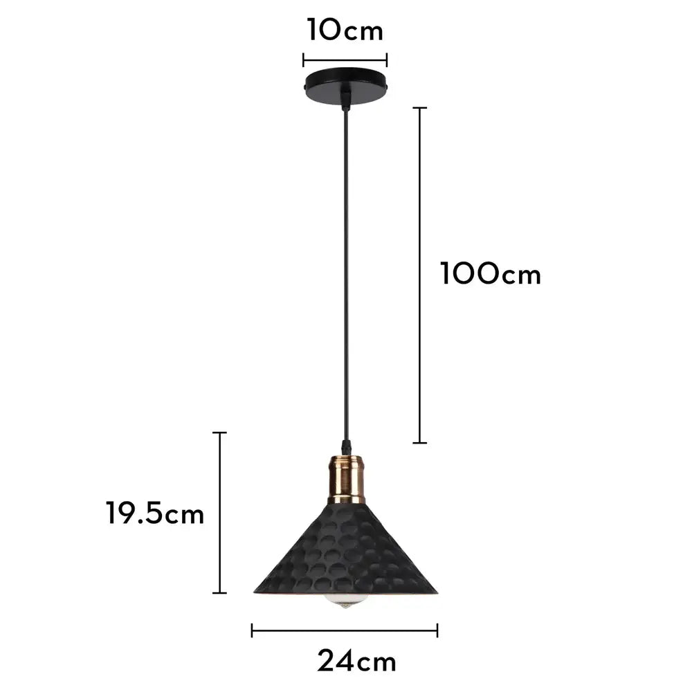 Modern black aluminium pendant light for dining room decor
