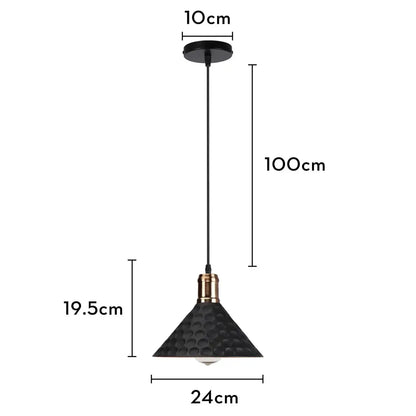 Modern black aluminium pendant light for dining room decor