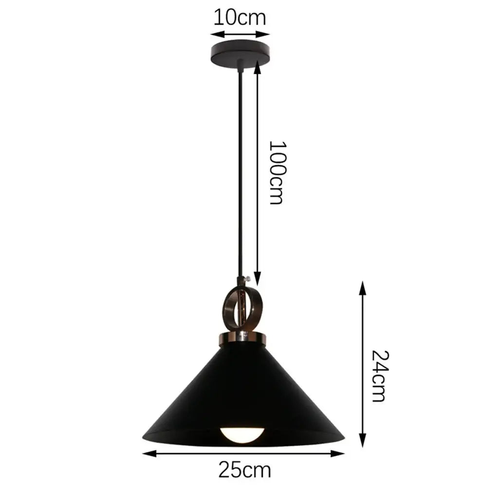 Modern black aluminium pendant light for dining room decor
