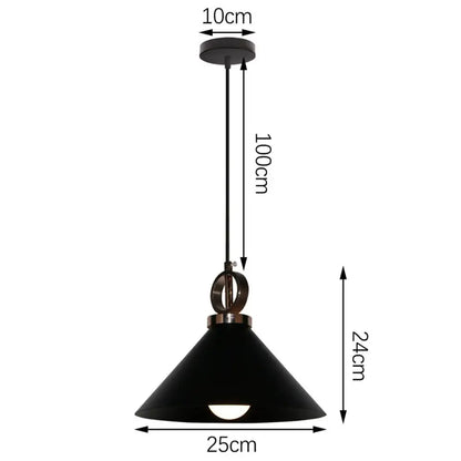 Modern black aluminium pendant light for dining room decor